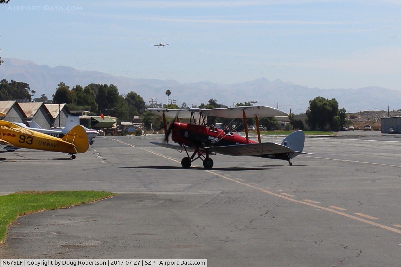 N675LF, 1944 De Havilland DH-82A Tiger Moth II C/N 86572, 1944 DeHavilland DH-82A TIGER MOTH II, Gypsy Moth II 4 cylinder air-cooled inverted in-line 135 Hp, taxi to the Fuel Dock