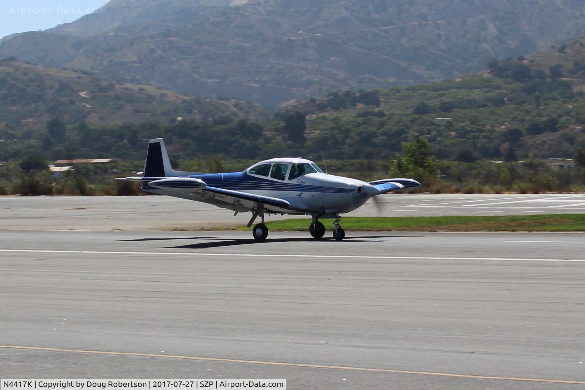 N4417K, 1948 Ryan Navion C/N NAV-4-1417, 1948 Ryan NAVION, Continental E-185 listed 205 Hp, landing roll Rwy 22