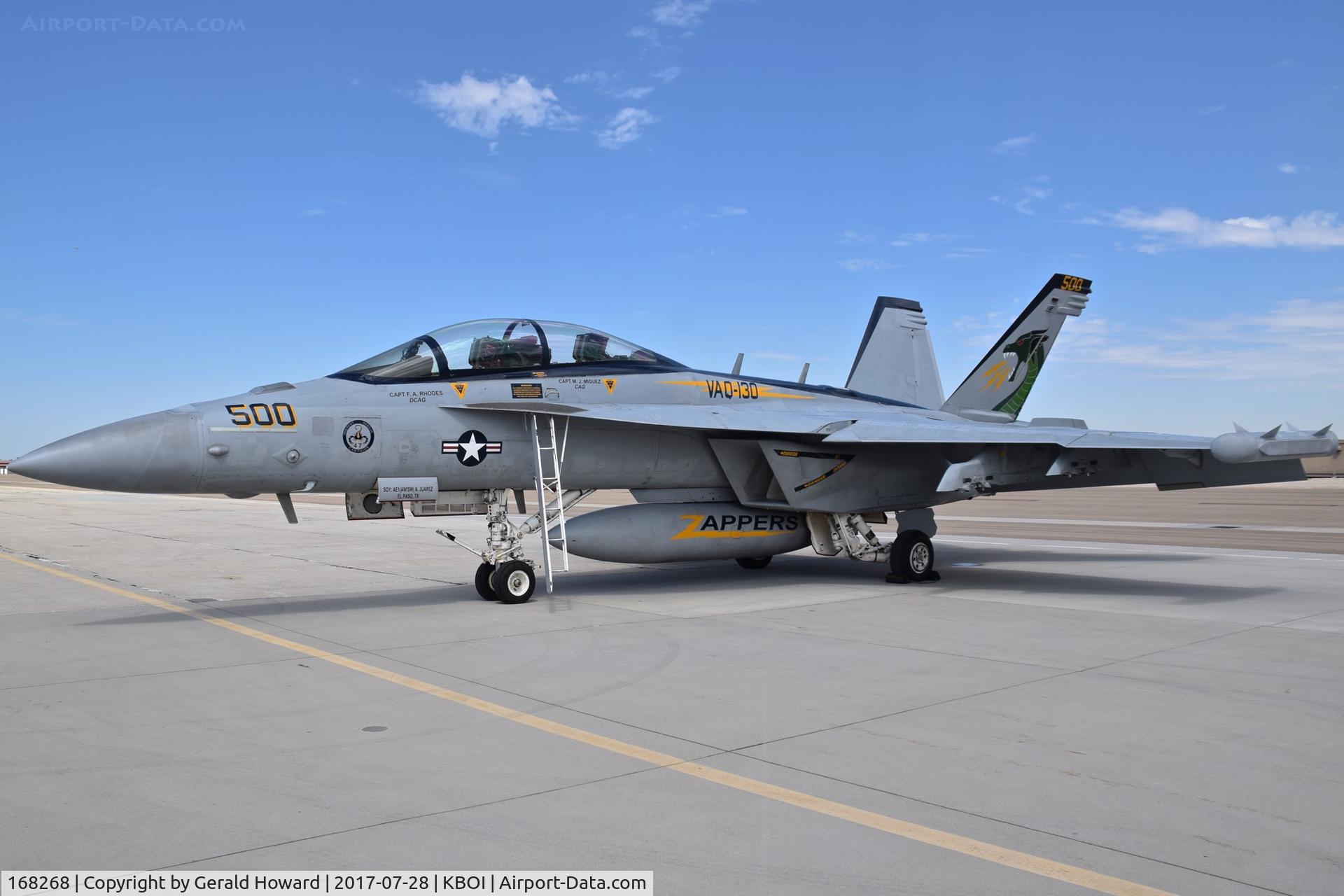 168268, Boeing EA-18G Growler C/N G-50, Parked on south GA pad. VAQ-130 