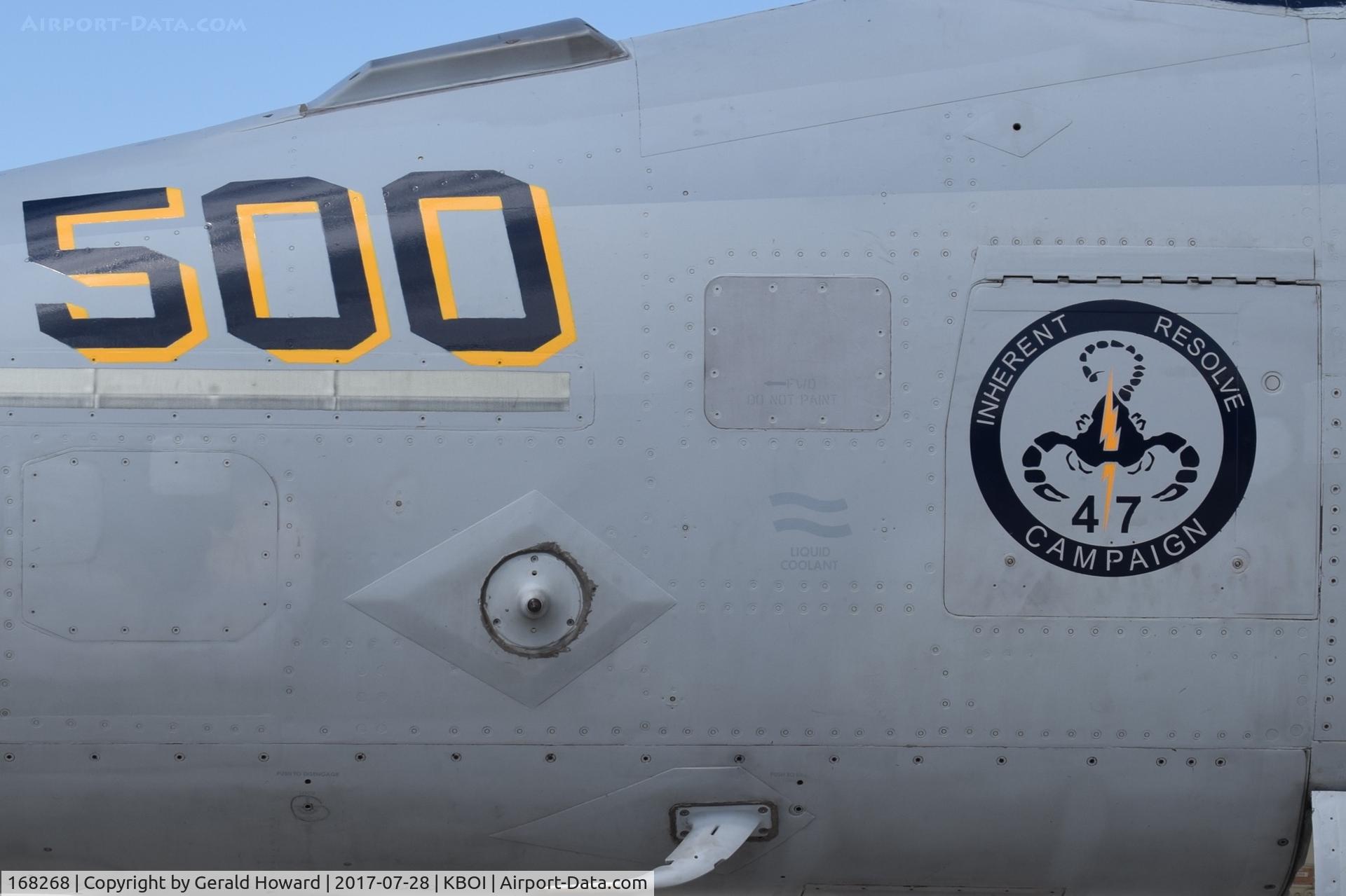 168268, Boeing EA-18G Growler C/N G-50, Parked on south GA pad. VAQ-130 