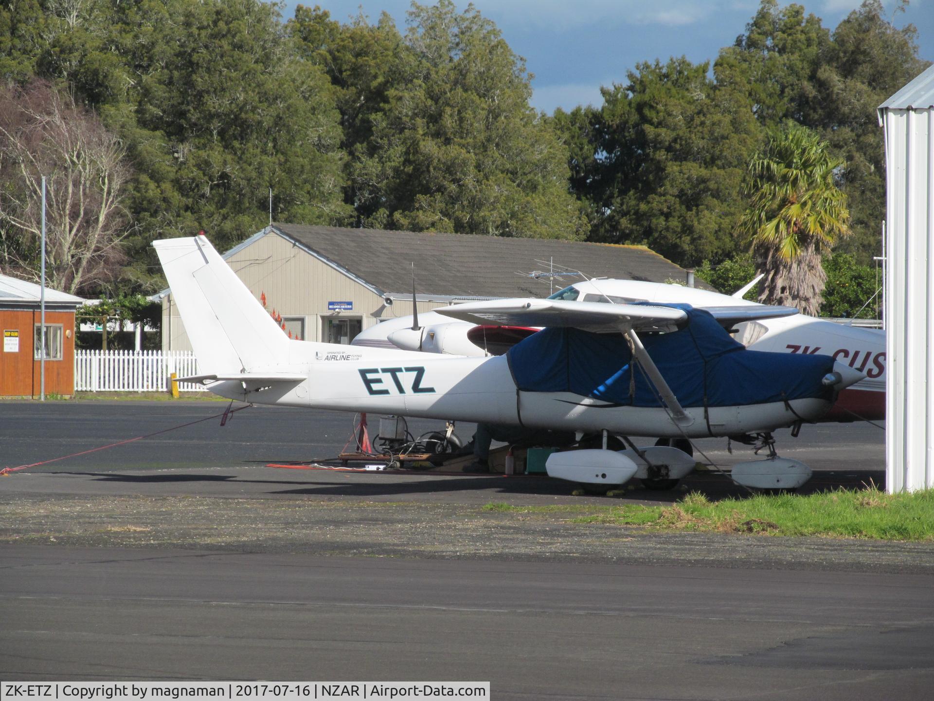 ZK-ETZ, Cessna 152 C/N 15285049, on apron at AMZ