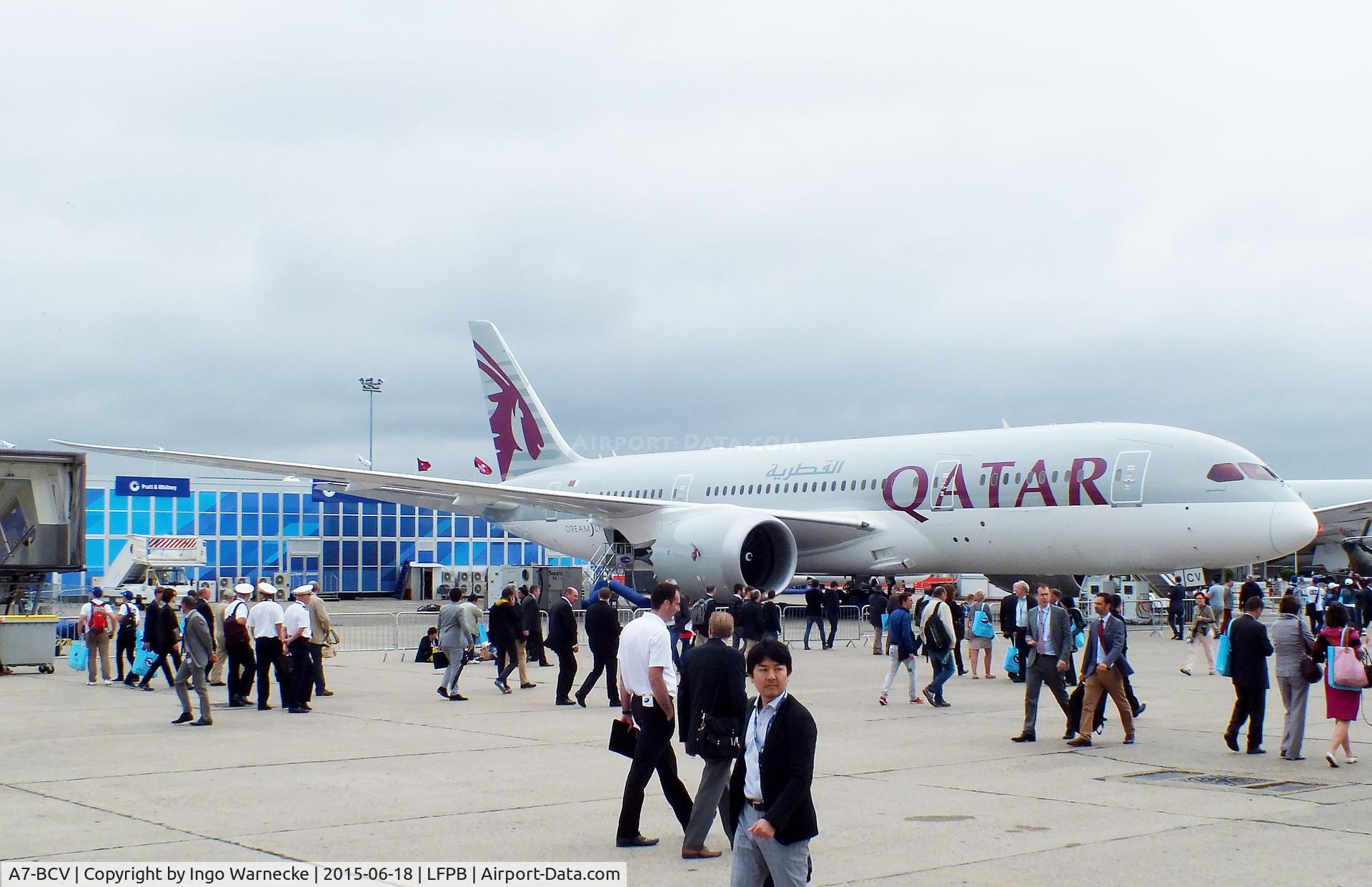 A7-BCV, 2015 Boeing 787-8 Dreamliner Dreamliner C/N 38340, Boeing 787-8 of Qatar Airways at the Aerosalon 2015, Paris