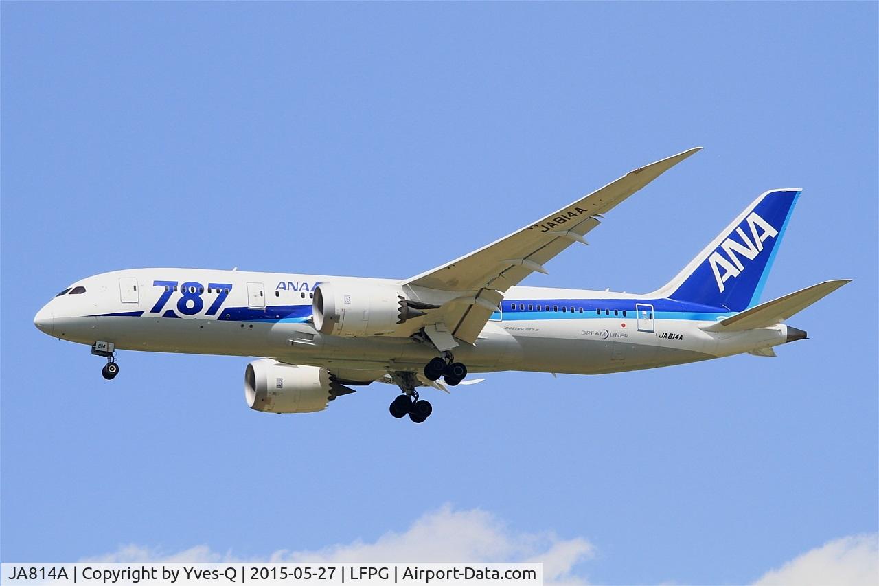 JA814A, 2012 Boeing 787-8 Dreamliner C/N 34493, Boeing 787-8 Dreamliner, Short approach rwy 27R, Paris-Roissy Charles De Gaulle airport (LFPG-CDG)