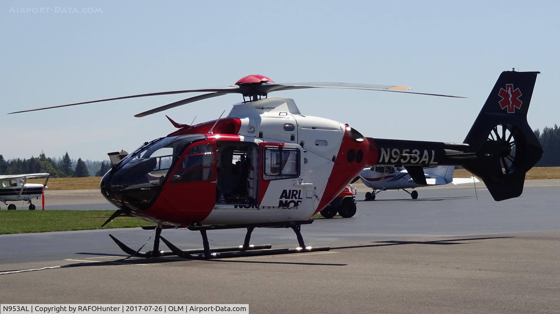 N953AL, 2008 Eurocopter EC-135T-2+ C/N 0686, 2008 Eurocopter EC-135T-2+.  C/n 0686

A LifeFlight helicopter based at Olympia Regional Airport. Seen here on the ramp just minutes after returning from a mission.