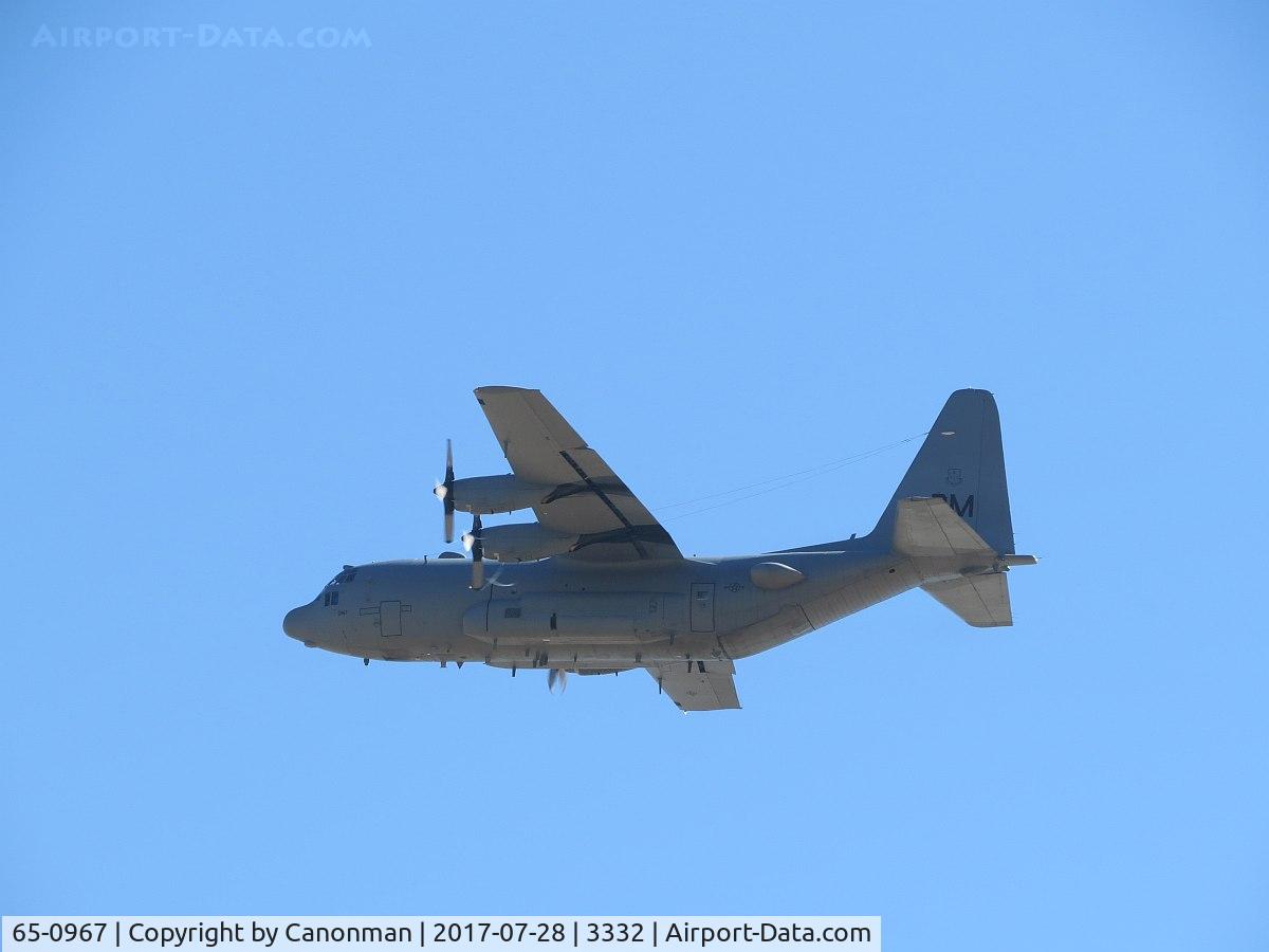 65-0967, 1965 Lockheed EC-130H Compass Call C/N 382-4108, Flying by