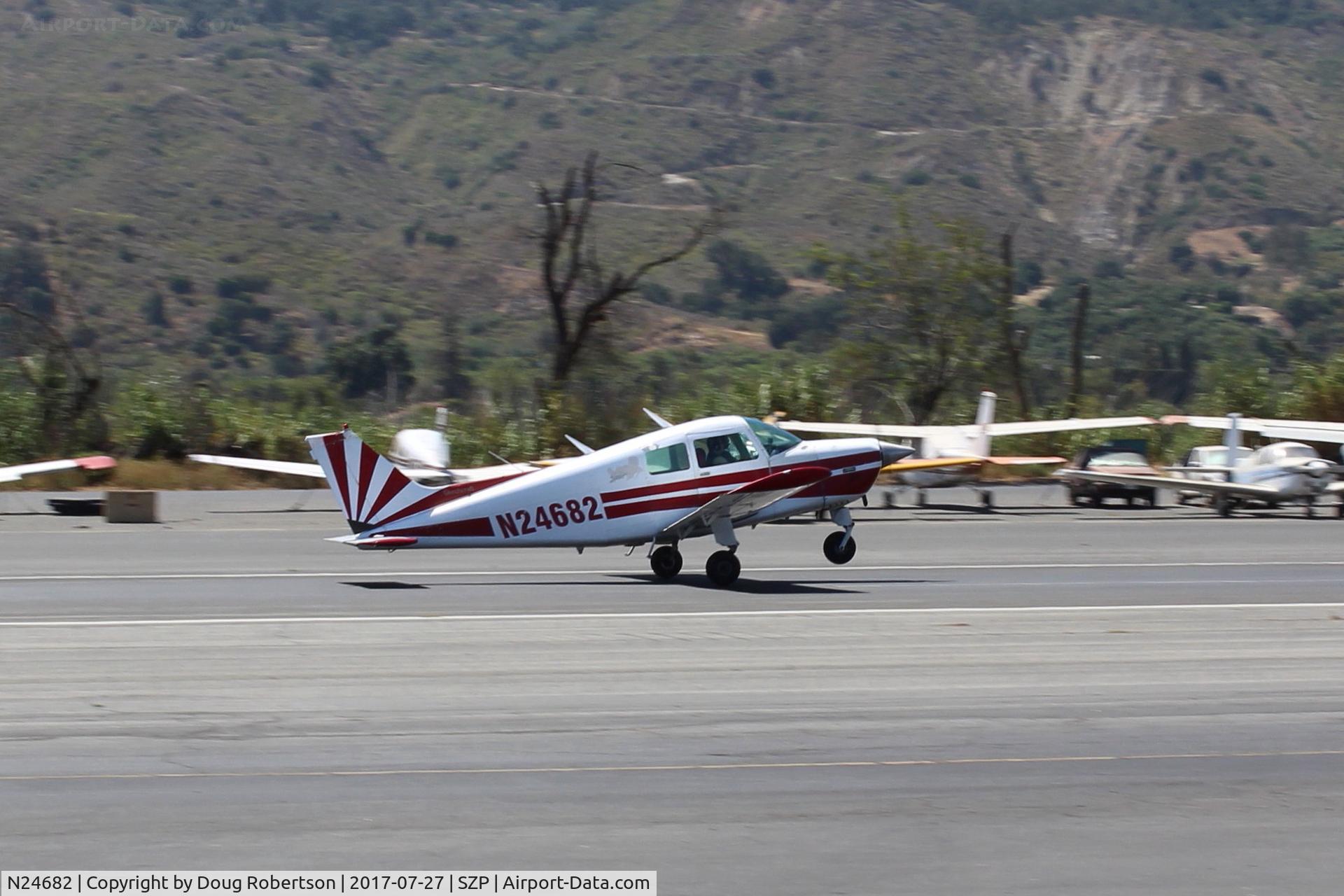 N24682, 1973 Beech B19 Sport 150 C/N MB-572, 1973 Beech B19 SPORT, Lycoming O-320 150 Hp, takeoff roll Rwy 22