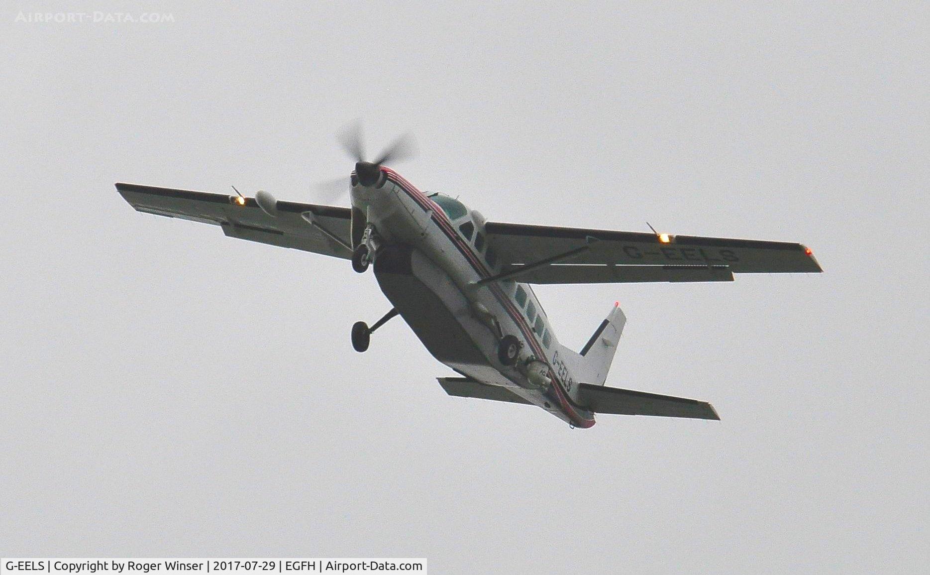 G-EELS, 1997 Cessna 208B Grand Caravan C/N 208B0619, Visiting Grand Caravan undertaking aerial TV coverage for a golf champioship held in Porthcawl.