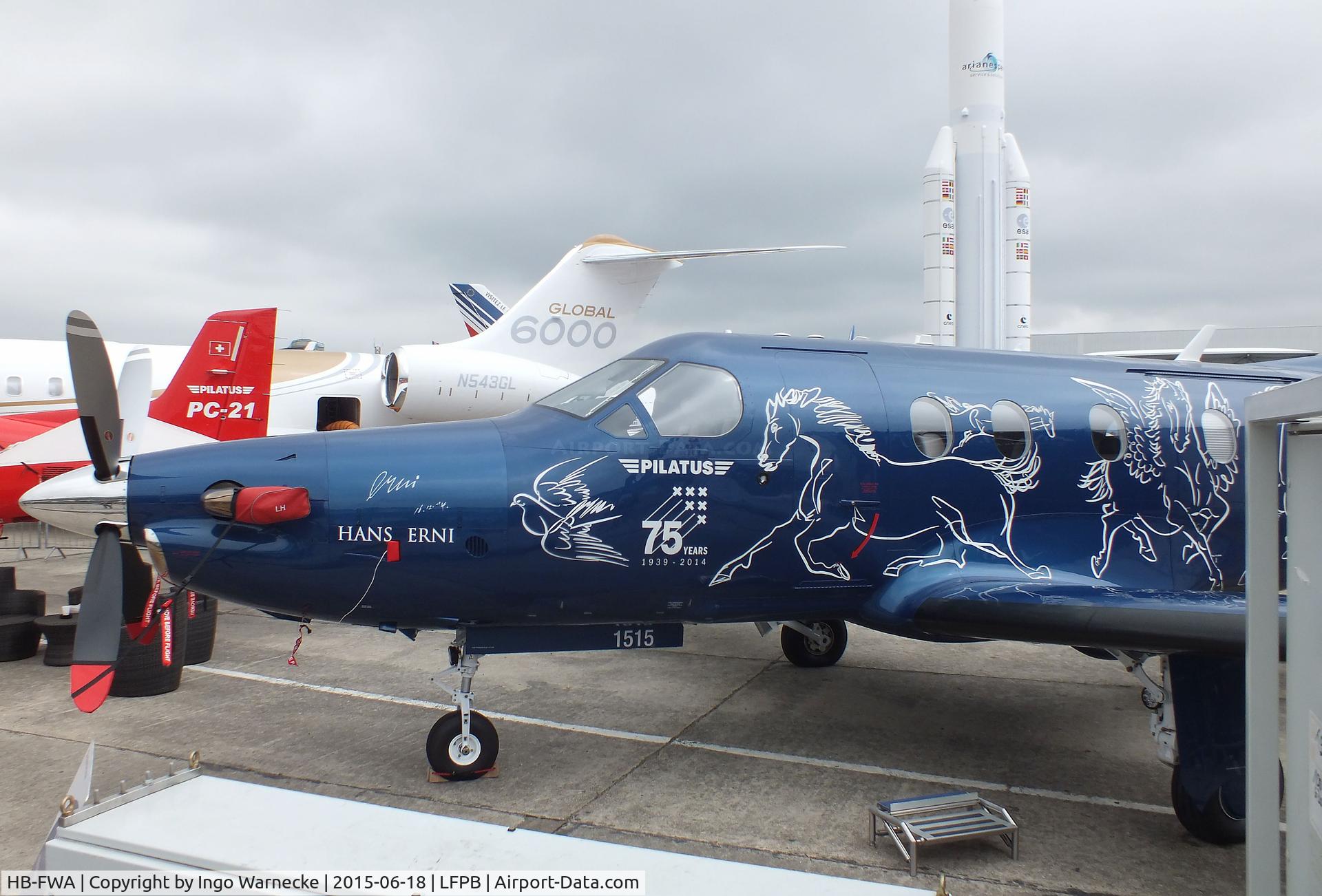 HB-FWA, 2015 Pilatus PC-12/47E C/N 1515, Pilatus PC-12/47E at the Aerosalon 2015, Paris