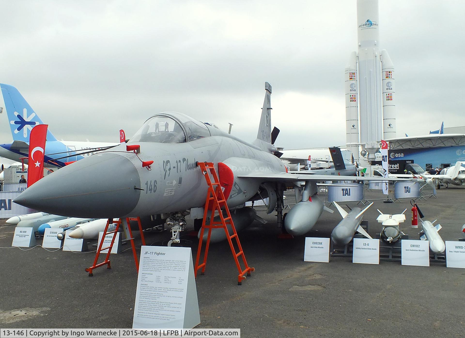 13-146, PAC JF-17 Thunder C/N FC13146, PAC JF-17 Thunder / CAC FC-1 Xiao Long of the Pakistan Air Force at the Aerosalon 2015, Paris