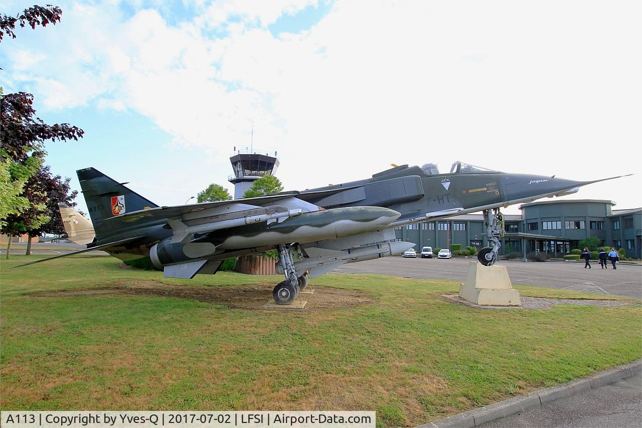 A113, Sepecat Jaguar A C/N A113, Sepecat Jaguar A, Preserved at St Dizier-Robinson Air Base 113 (LFSI)