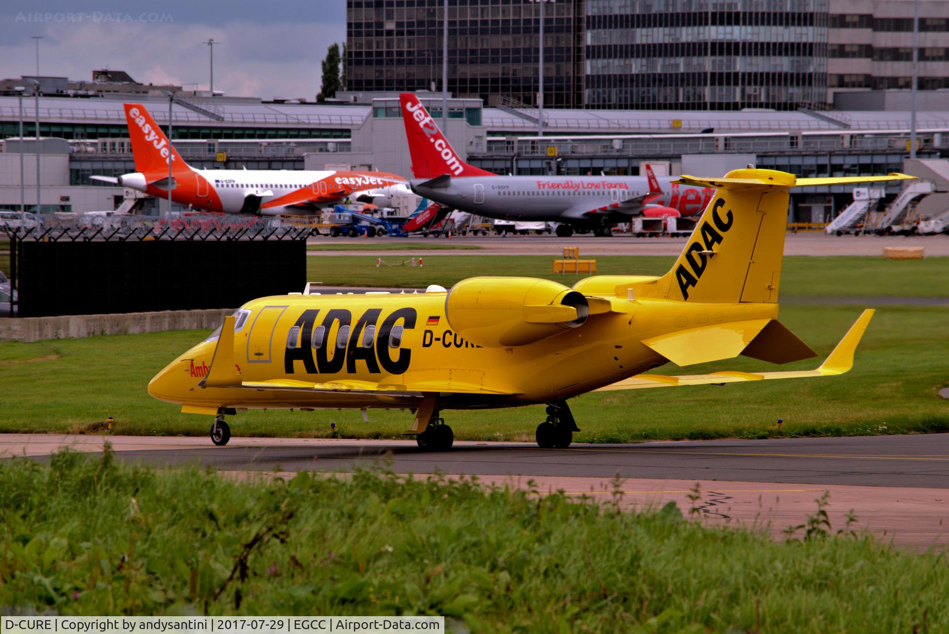 D-CURE, 2009 Learjet 60XR C/N 60-379, taxing onto the [FBO exc ramp] Ex ID/REG [I-SDAG] based [EDDN/NUE]