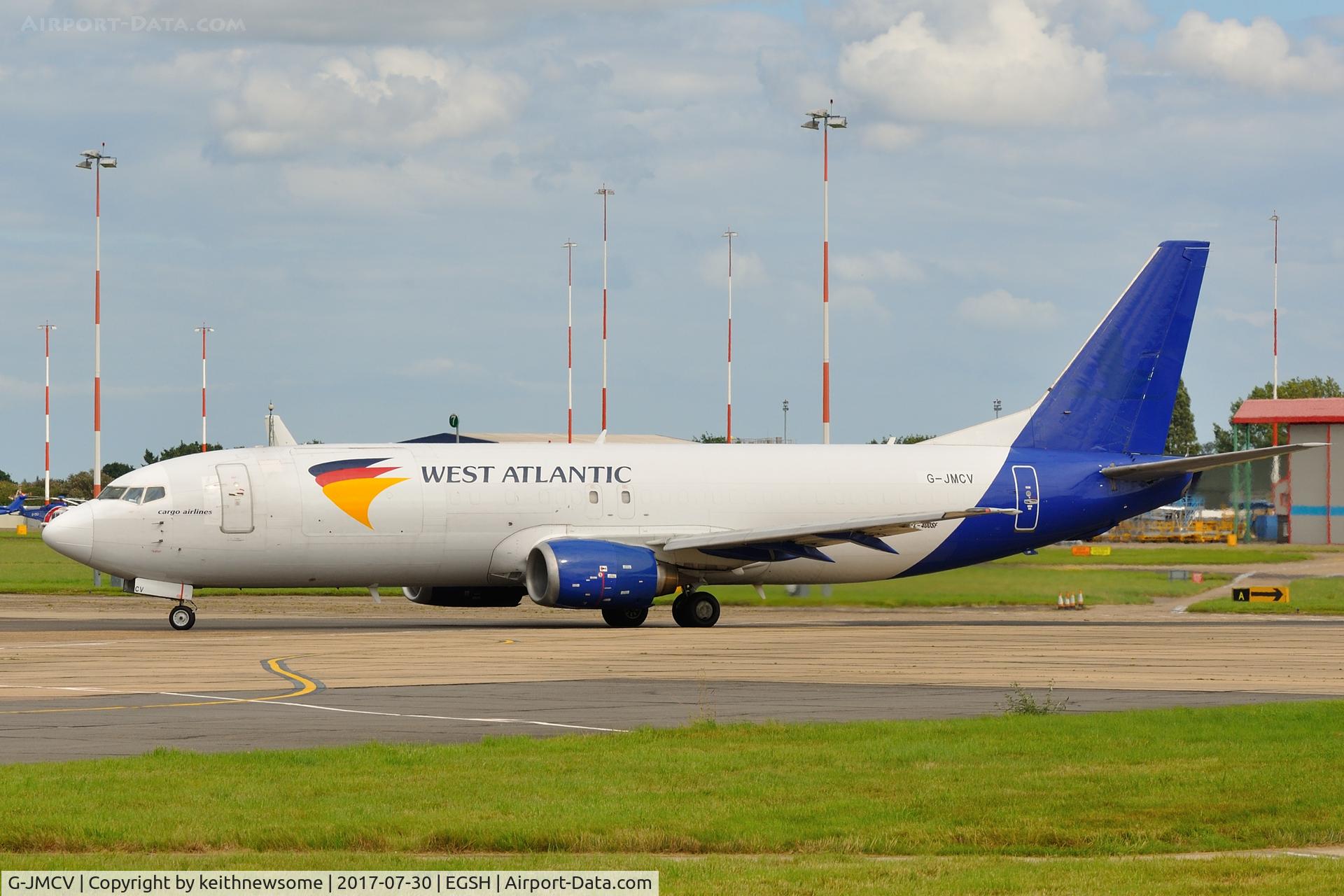 G-JMCV, 1989 Boeing 737-4K5 C/N 24128, Leaving for air test.