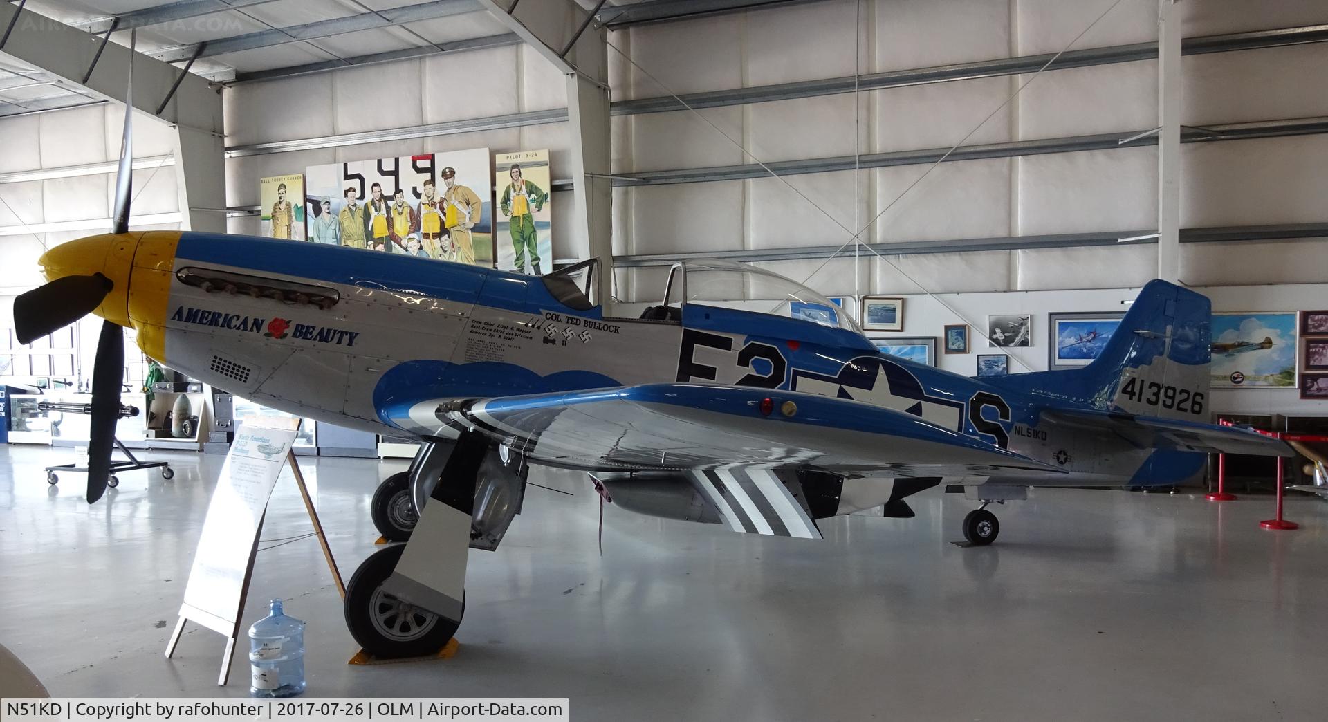N51KD, North American/aero Classics P-51D C/N 122-39895, NA P-51D 'American Beauty' owned by the Olympic Flight Museum, Olympia WA, USA