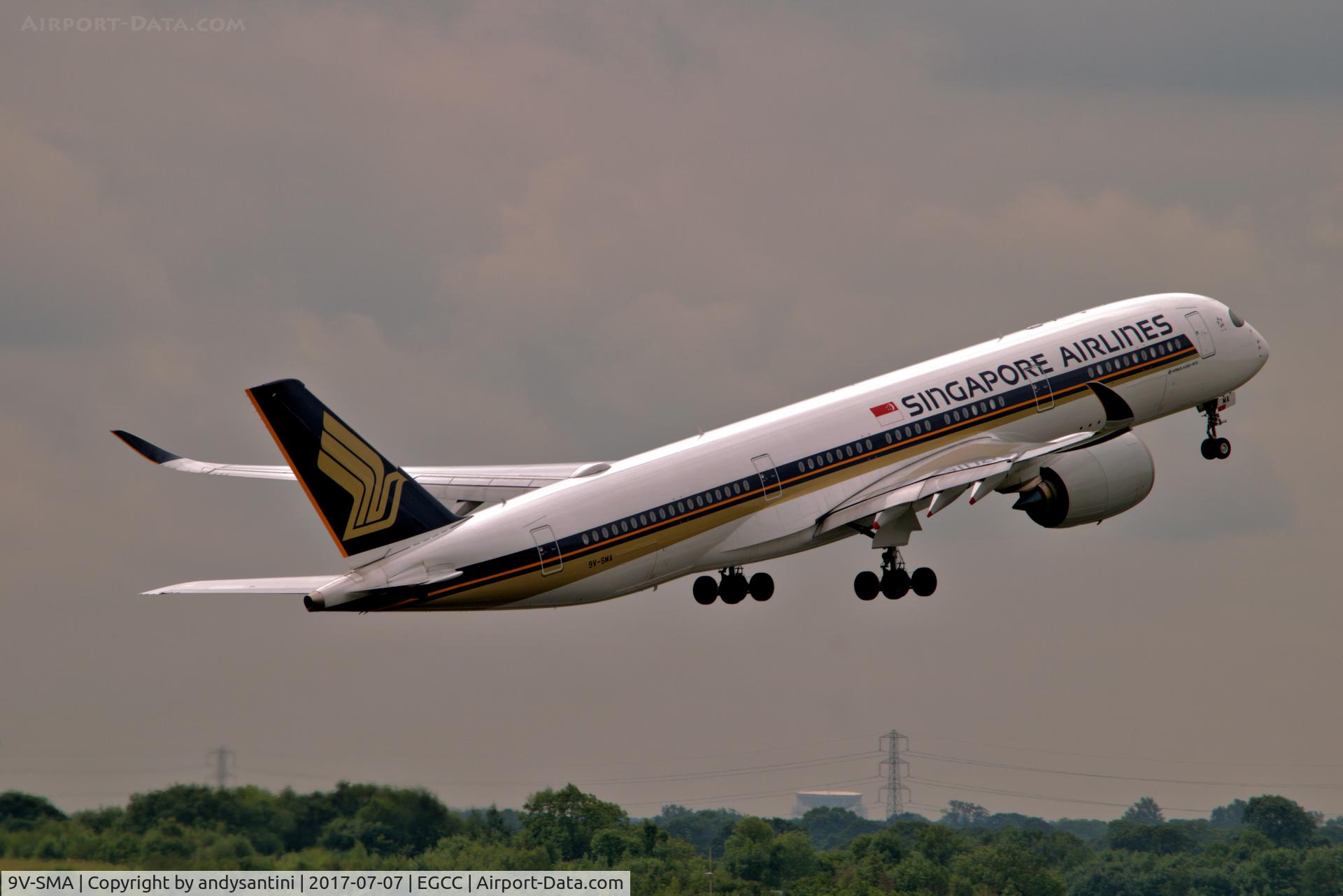 9V-SMA, 2016 Airbus A350-941 C/N 026, just taken off on 23R