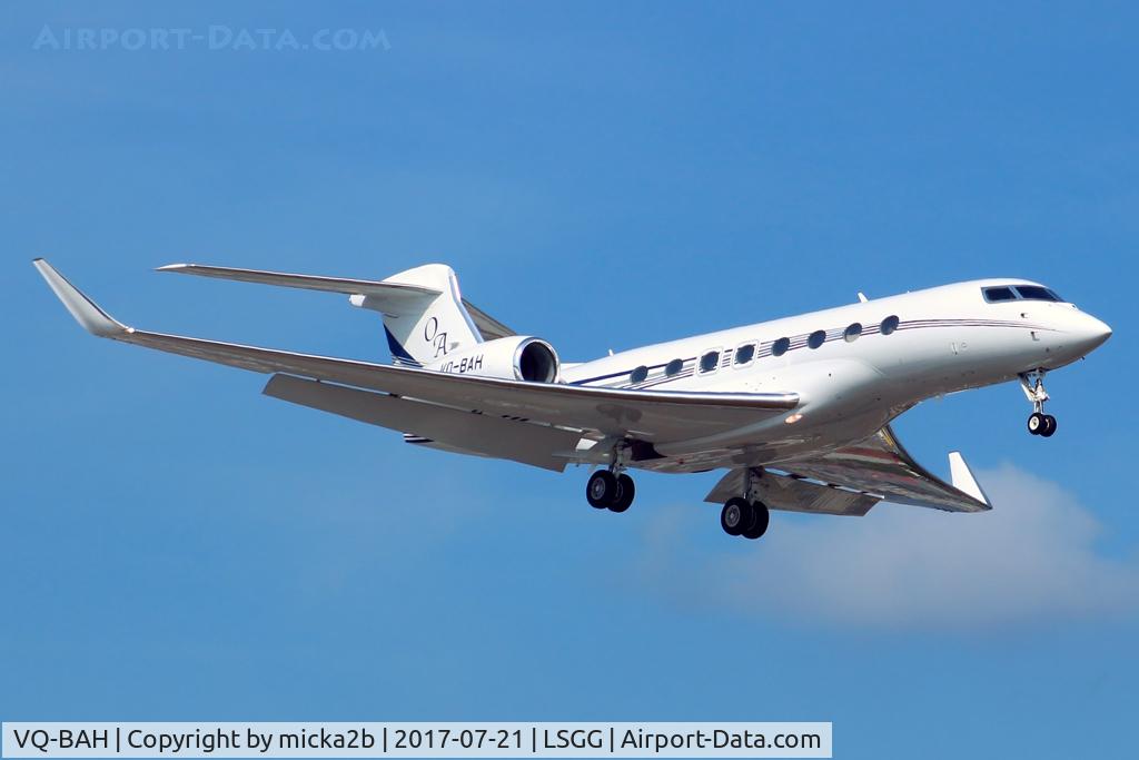 VQ-BAH, 2016 Gulfstream G-VI (G650ER) C/N 6218, Landing