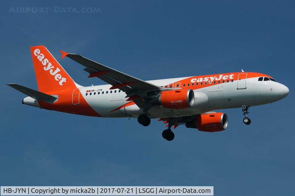 HB-JYN, 2011 Airbus A319-111 C/N 4640, Landing