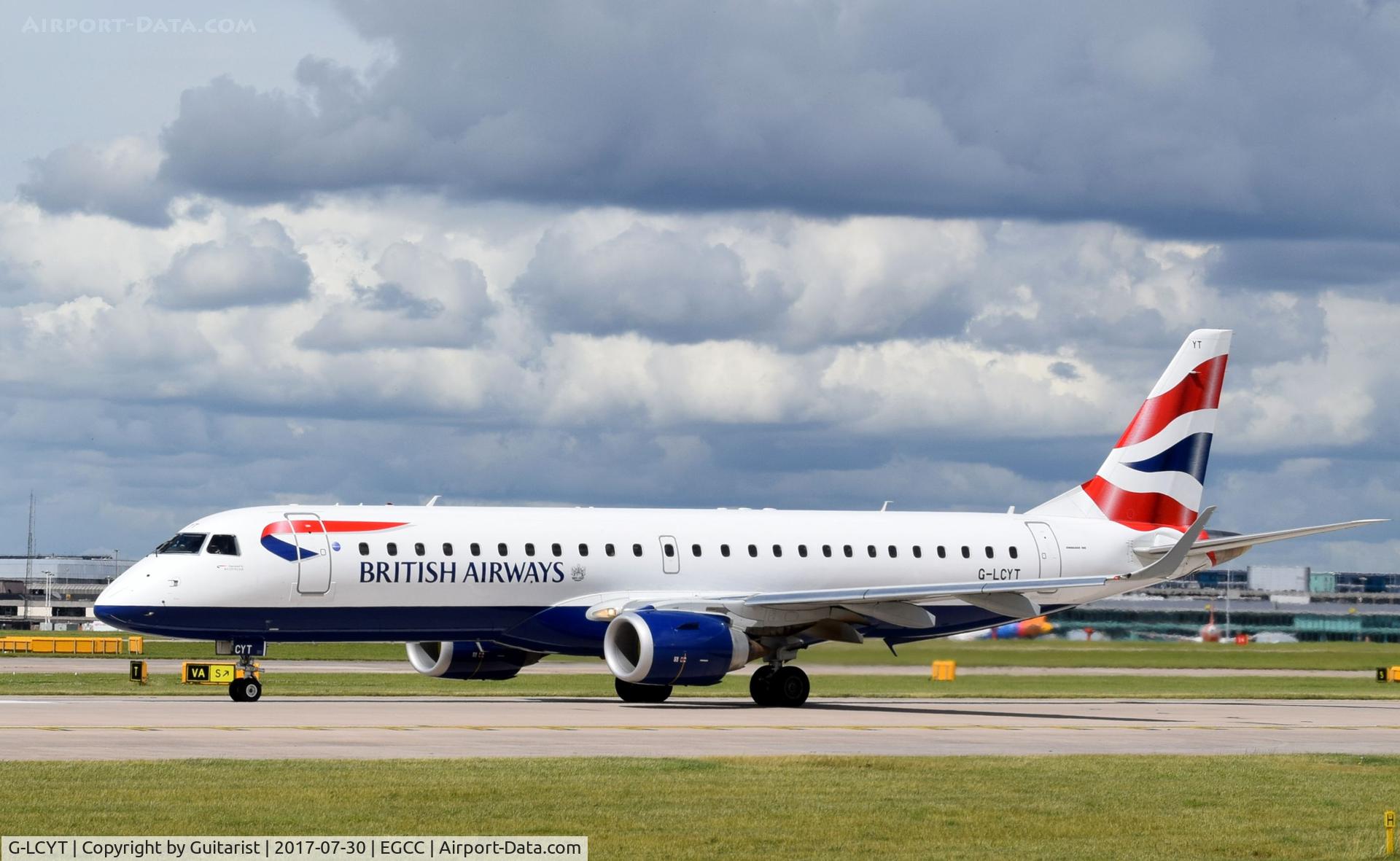 G-LCYT, 2014 Embraer 190SR (ERJ-190-100SR) C/N 19000670, At Manchester