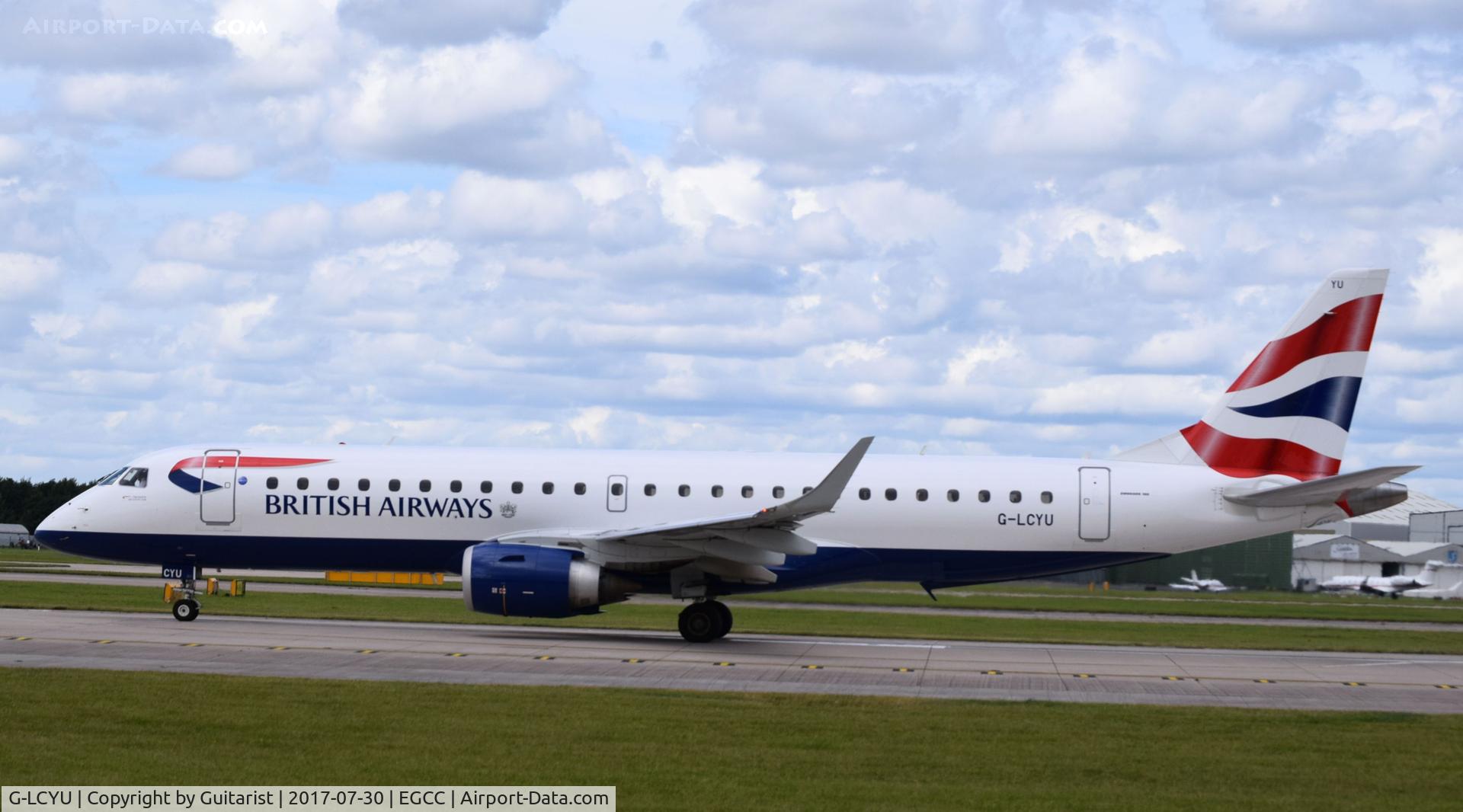 G-LCYU, 2014 Embraer 190SR (ERJ-190-100SR) C/N 19000674, At Manchester