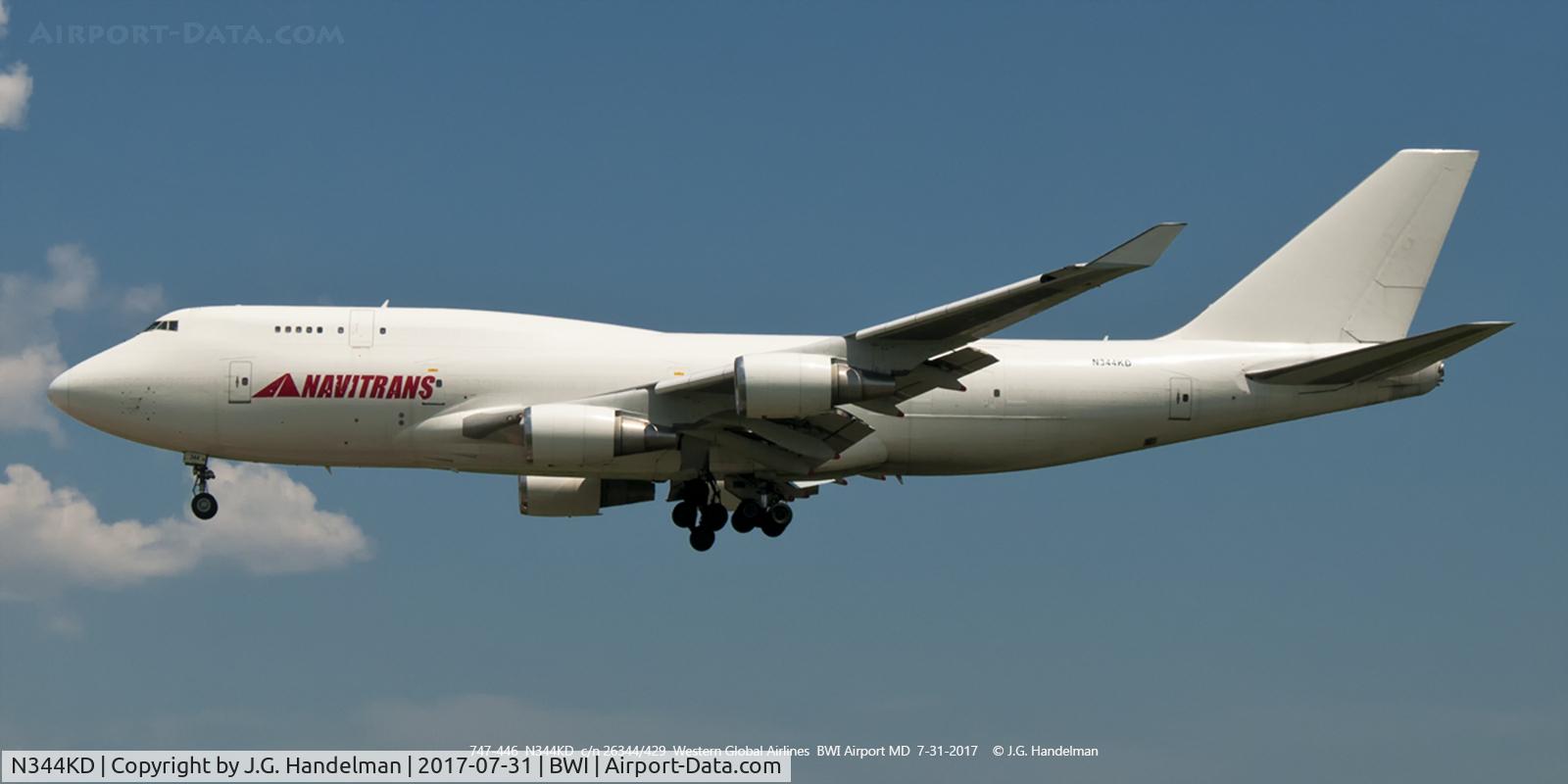 N344KD, 1992 Boeing 747-446BCF C/N 26344, Near 33L threshold.