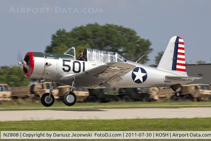 N2808, 1942 Vultee BT-13A Valiant C/N 6488, Vultee BT-13A Valiant CN AAF-41-22410A, N2808