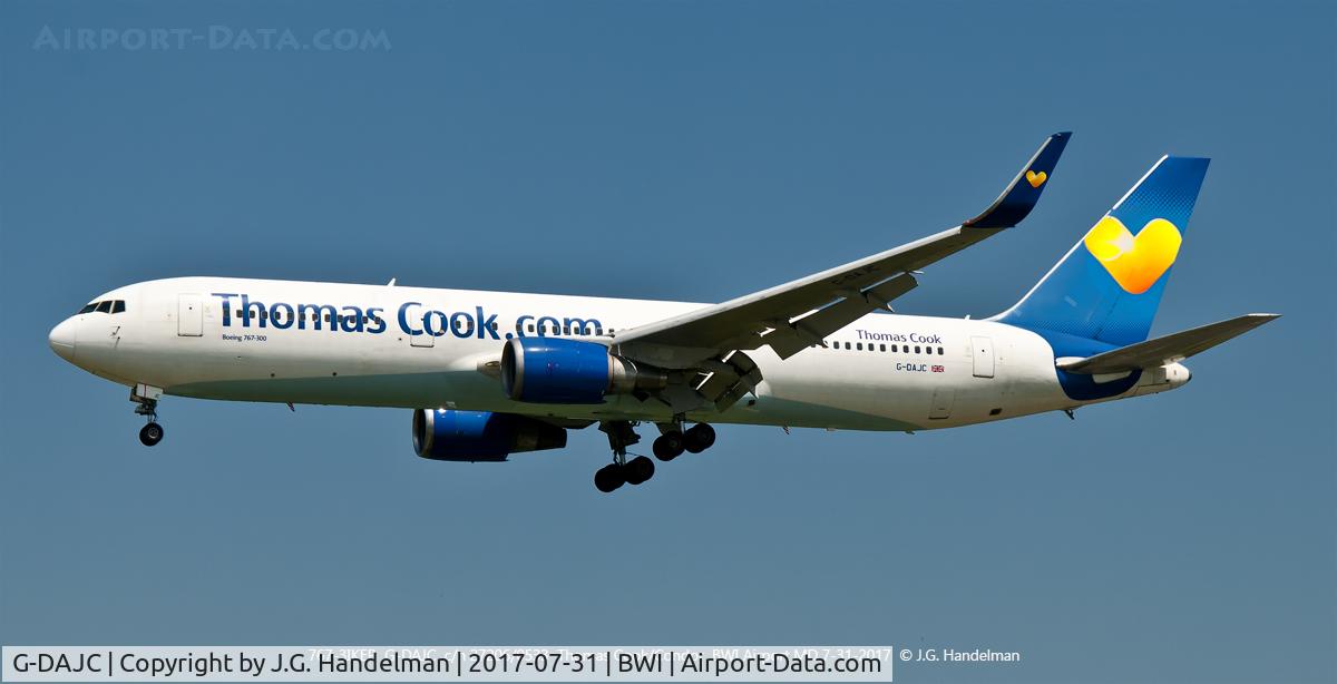G-DAJC, 1994 Boeing 767-31K C/N 27206, Near threshold of 33L.