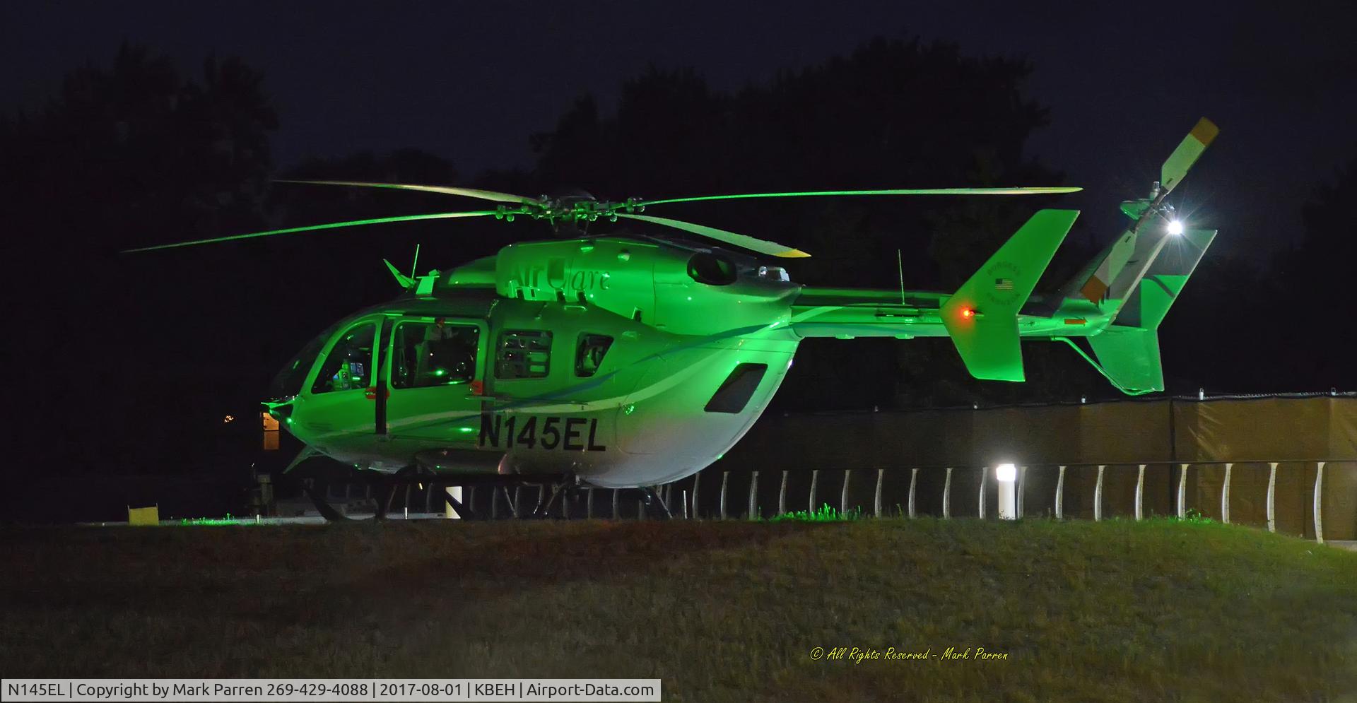 N145EL, 2015 Eurocopter-Kawasaki EC-145 (BK-117C-2) C/N 9601, AirCare leaving Lakeland St Joseph heading to Kalamazoo