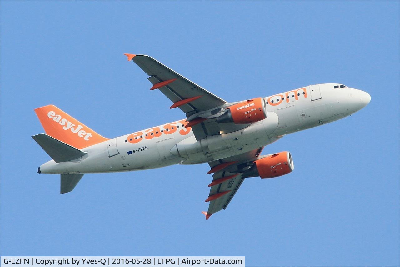 G-EZFN, 2009 Airbus A319-111 C/N 4076, Airbus A319-111, Take off rwy 06R, Roissy Charles De Gaulle airport (LFPG-CDG)