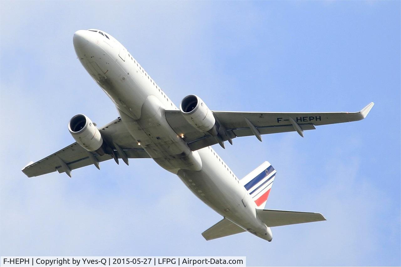F-HEPH, 2013 Airbus A320-214 C/N 5869, Airbus A320-214, Take off rwy 27L, Roissy Charles De Gaulle airport (LFPG-CDG)