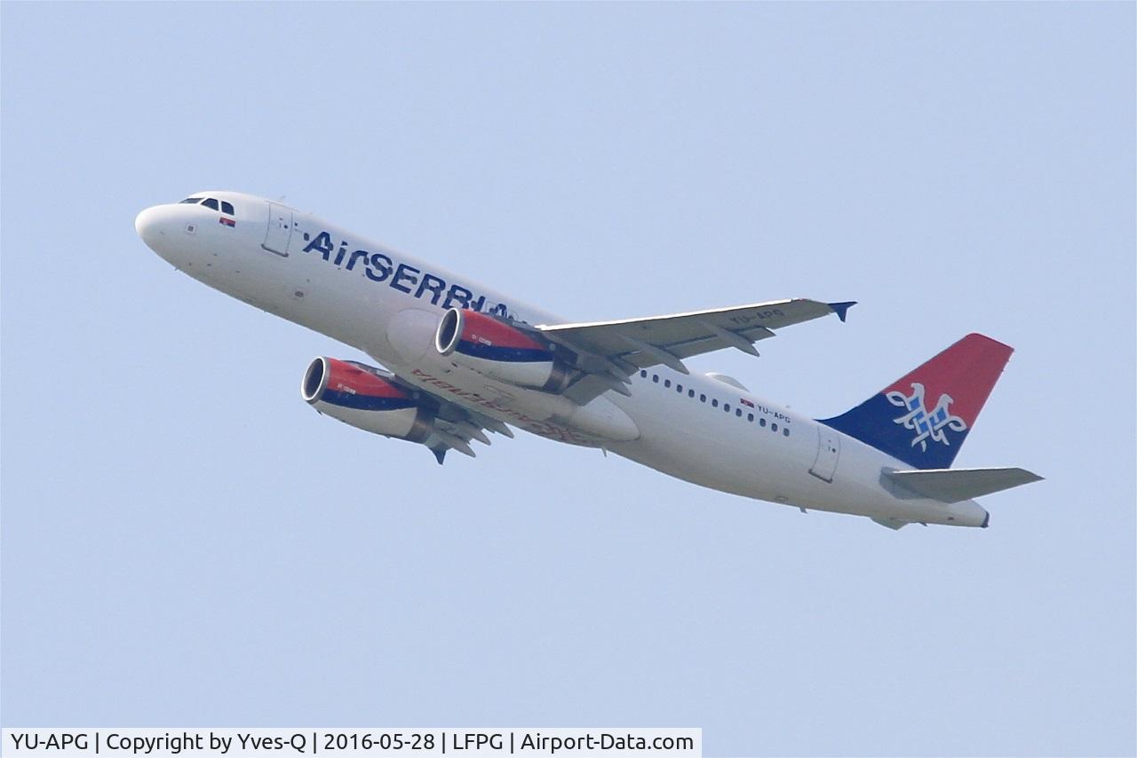 YU-APG, 2000 Airbus A320-232 C/N 2587, Airbus A320-232, Take off rwy 08L, Roissy Charles De Gaulle airport (LFPG-CDG)