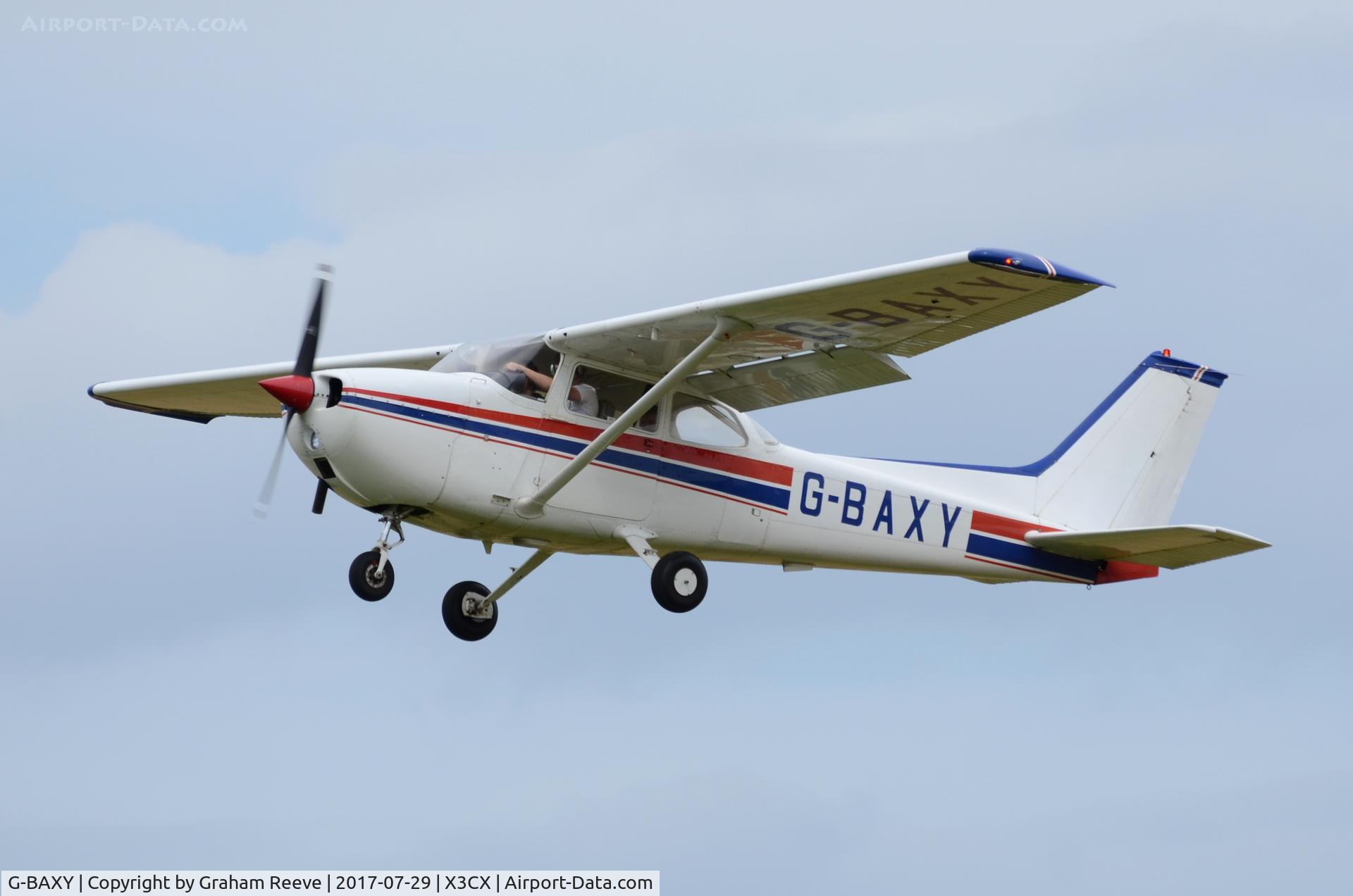 G-BAXY, 1972 Reims F172M ll Skyhawk C/N 0905, Departing from Northrepps.