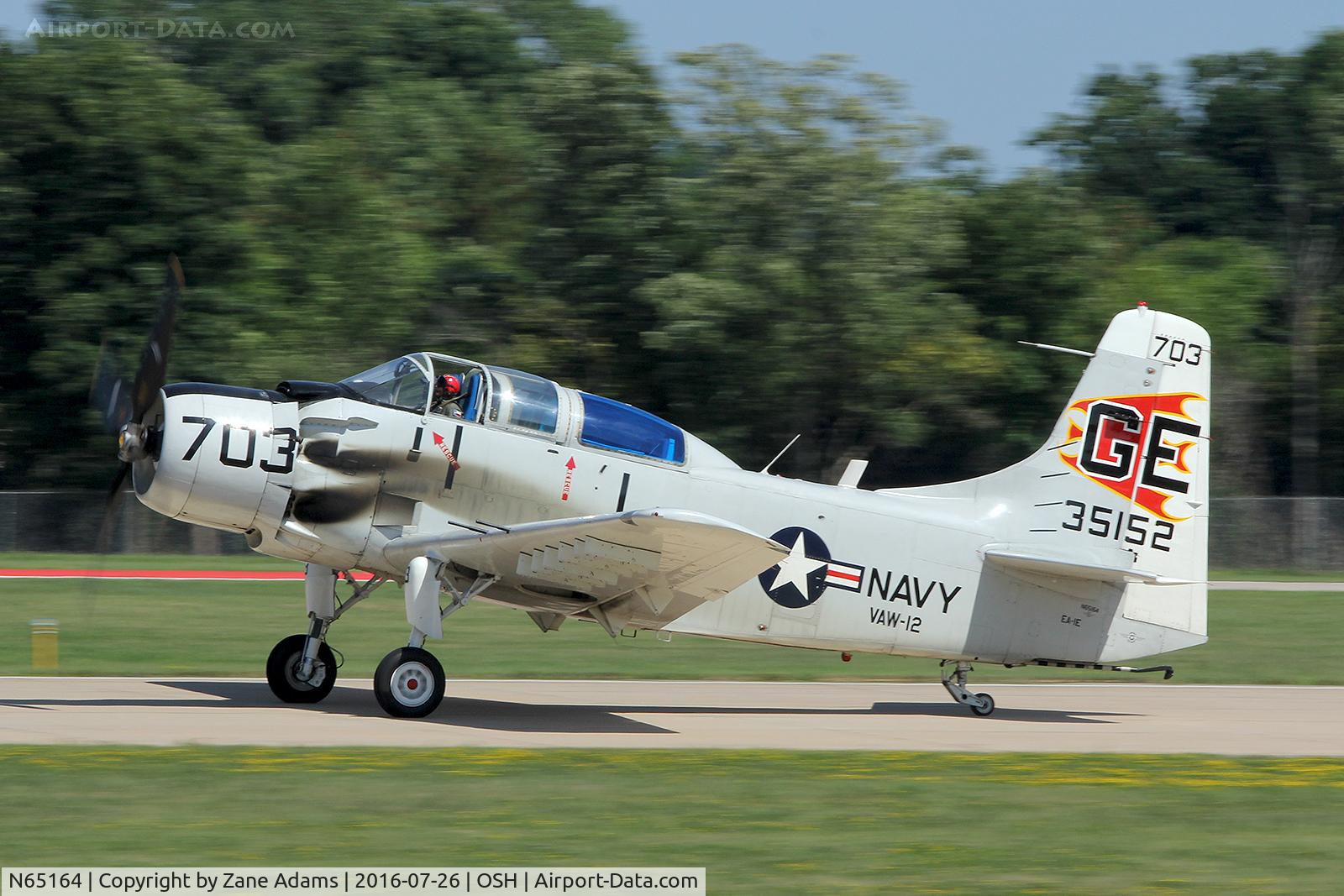 N65164, 1955 Douglas EA-1E Skyraider AD-5W C/N 55-471DH, At the 2016 EAA Air Venture - Oshkosh Wisconsin