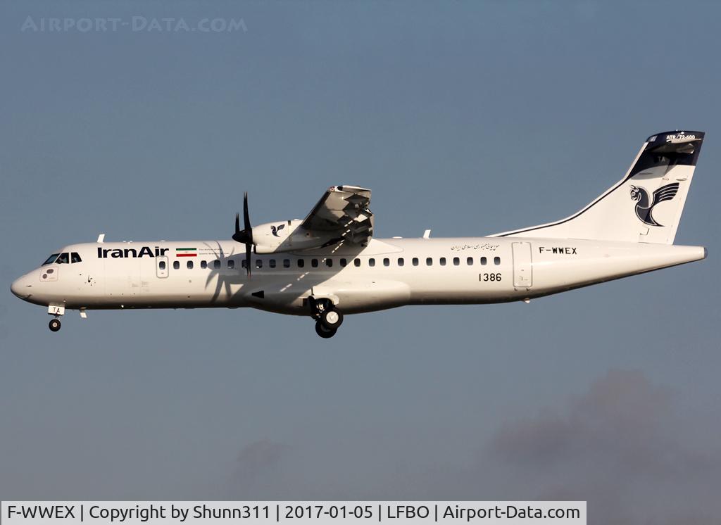 F-WWEX, 2016 ATR 72-600 (72-212A) C/N 1386, C/n 1386 - To be EP-ITA
