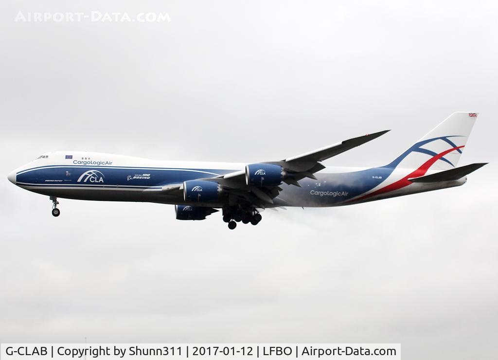 G-CLAB, 2015 Boeing 747-83QF C/N 60119, Landing rwy 32L