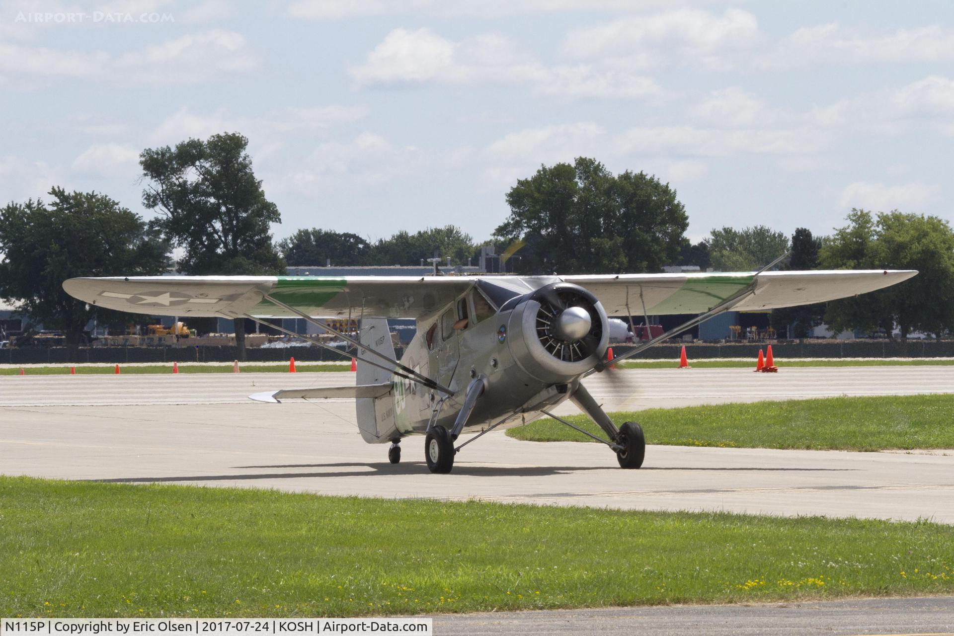 N115P, 1944 Howard Aircraft DGA-15P C/N 926, Howard DGA taxing in for Airventure.