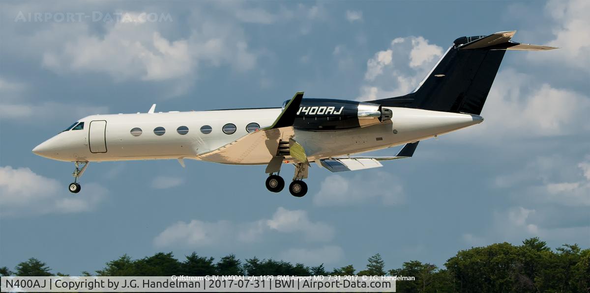 N400AJ, 1997 Raytheon Aircraft Company 400A C/N RK-137, Gulfstream G-IV arriving at BWI Airport MD.