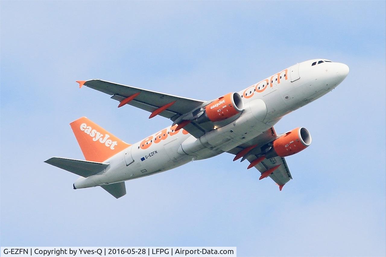 G-EZFN, 2009 Airbus A319-111 C/N 4076, Airbus A319-111, Take off rwy 06R, Roissy Charles De Gaulle airport (LFPG-CDG)