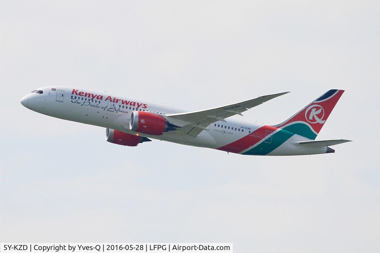 5Y-KZD, 2014 Boeing 787-8 Dreamliner C/N 36041, Boeing 787-8 Dreamliner, Take off rwy 08L, Roissy Charles De Gaulle airport (LFPG-CDG)