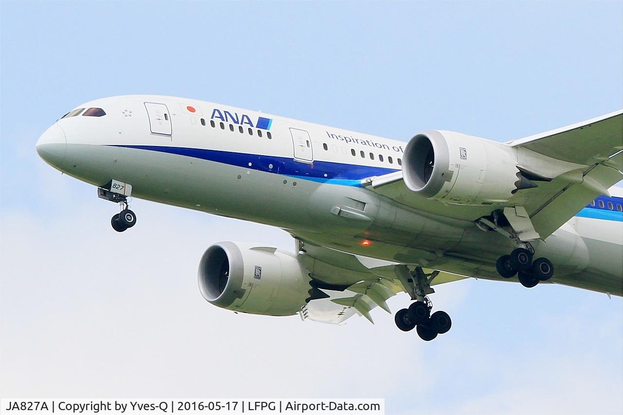 JA827A, 2013 Boeing 787-8 Dreamliner C/N 34509, Boeing 787-8 Dreamliner, Short approach rwy 27R, Roissy Charles De Gaulle Airport (LFPG-CDG)
