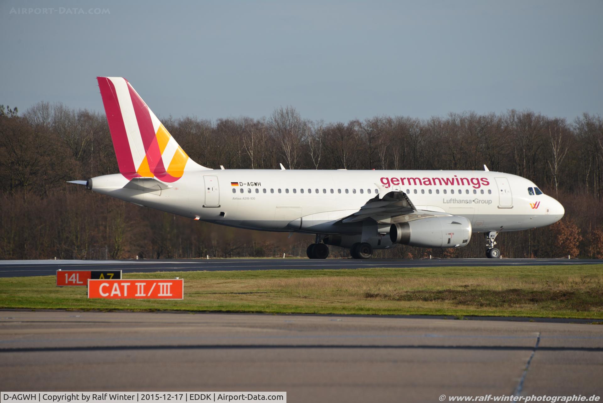 D-AGWH, 2007 Airbus A319-132 C/N 3352, Airbus A319-132 - 4U GWI Germanwings - 3352 - D-AGWH - 17.12.2015 - CGN
