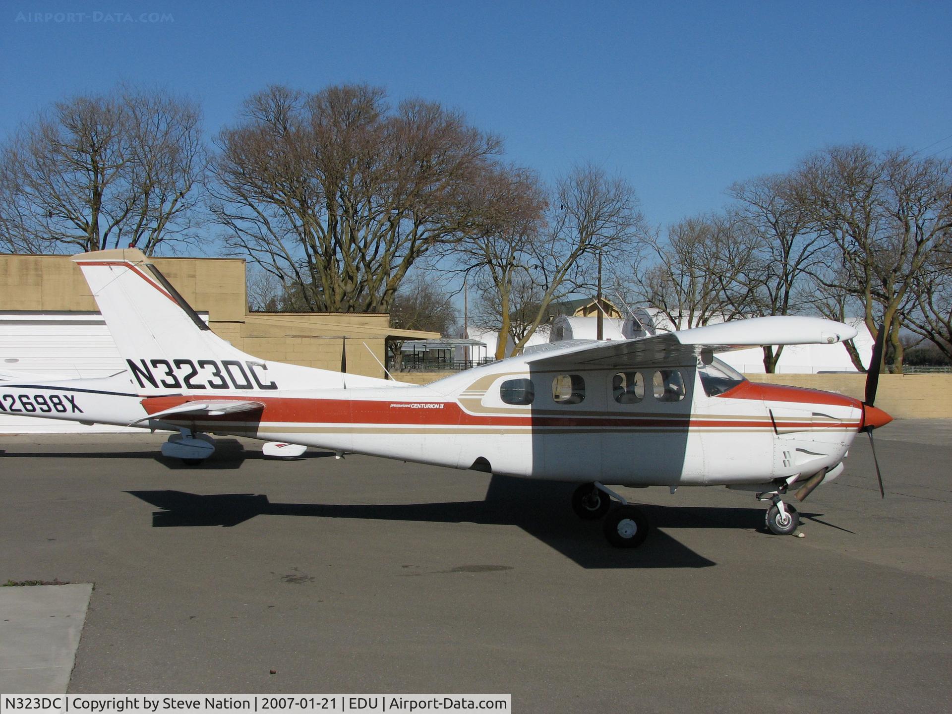 N323DC, 1979 Cessna P210N Pressurised Centurion C/N P21000384, 1979 Cessna P210N Centurion in for maintenance @ University Airport, Davis, CA (now with Nesharim Aviation, Plainview, MI)