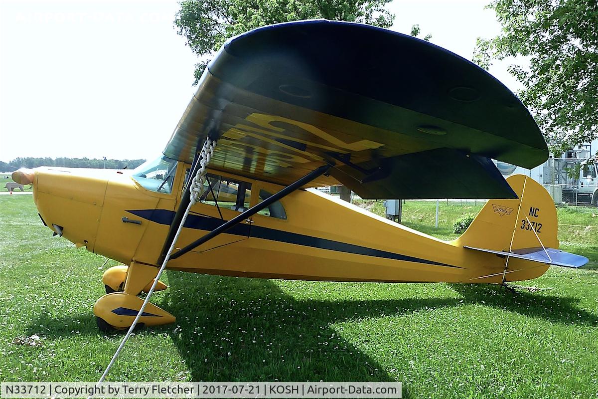 N33712, 1941 Aeronca 65-CA Super Chief C/N CA12971, At 2017 EAA AirVenture at Oshkosh