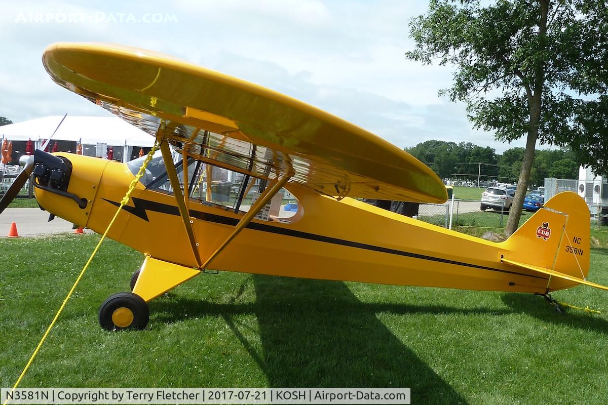 N3581N, 1947 Piper J3C-65 Cub Cub C/N 22822, At 2017 EAA AirVenture at Oshkosh