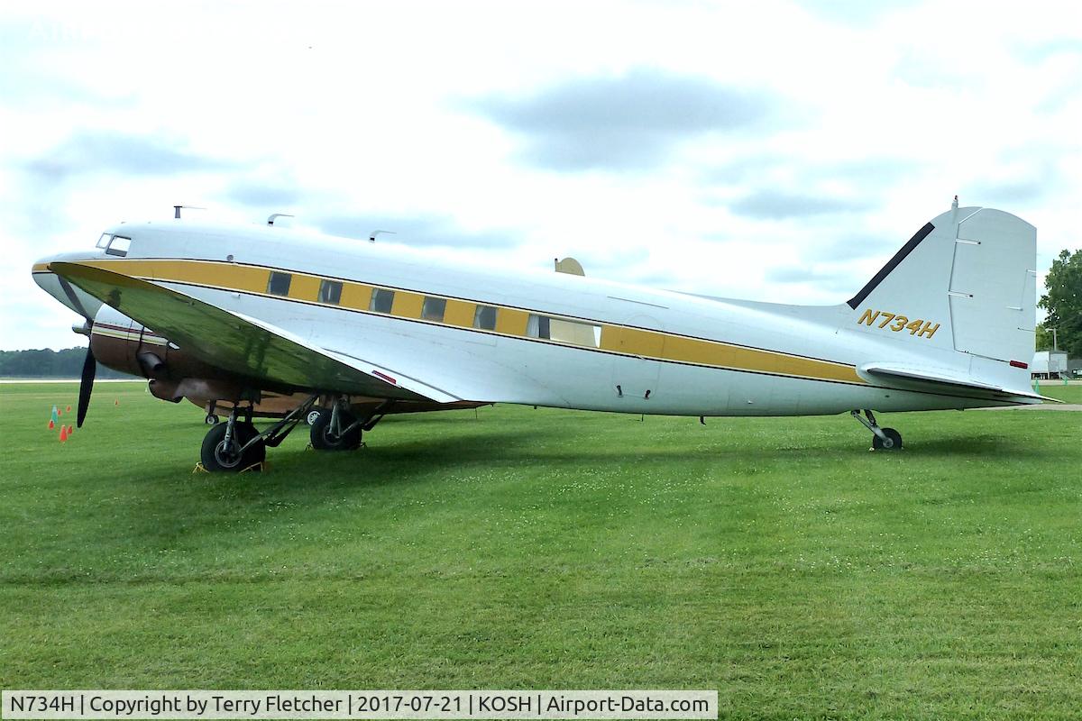 N734H, 1942 Douglas DC-3 (C-47-DL) C/N 4727, At 2017 EAA AirVenture at Oshkosh