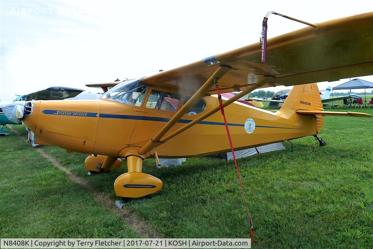 N8408K, 1946 Stinson 108-1 Voyager C/N 108-1408, At 2017 EAA AirVenture at Oshkosh