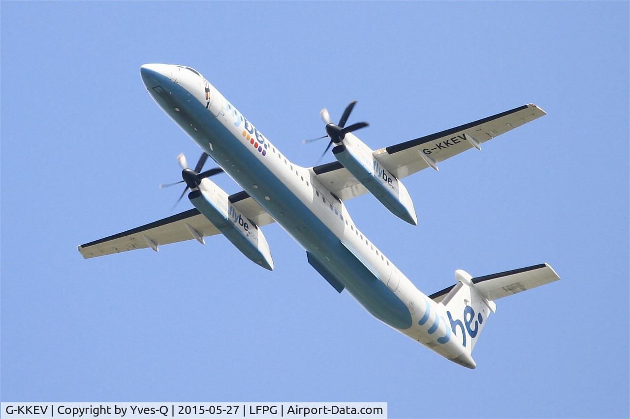 G-KKEV, 2008 De Havilland Canada DHC-8-402Q Dash 8 C/N 4201, De Havilland Canada DHC-8-402Q Dash 8, Take off Rwy 27L, Roissy Charles De Gaulle Airport (LFPG-CDG)