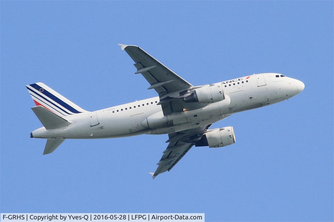 F-GRHS, 2001 Airbus A319-111 C/N 1444, Airbus A319-111, Take off rwy 06R, Roissy Charles De Gaulle airport (LFPG-CDG)
