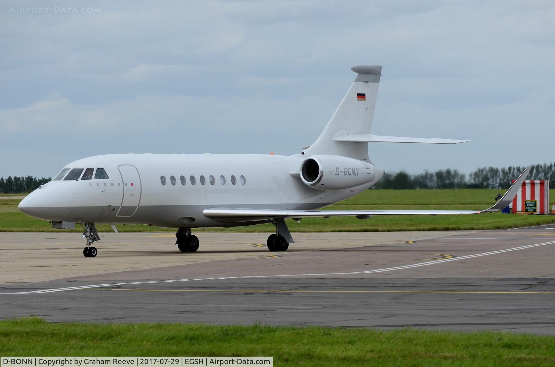 D-BONN, 2007 Dassault Falcon 2000EX C/N 118, Just landed at Norwich.