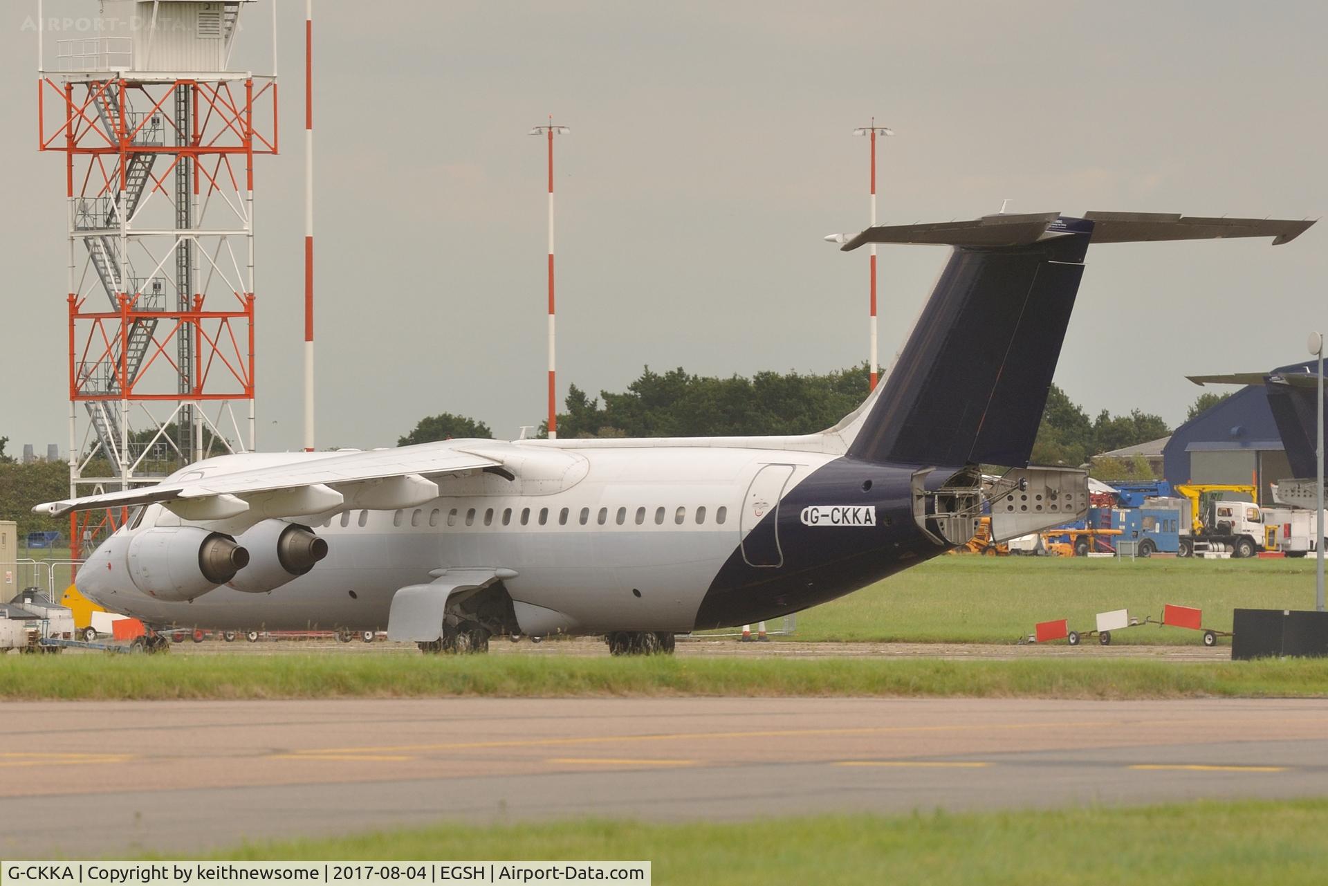 G-CKKA, 1997 British Aerospace Avro 146-RJ100 C/N E3315, Formerly OO-DWB registered 03-08-2017.