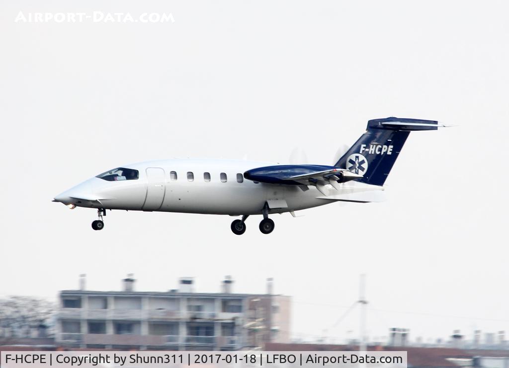 F-HCPE, 2008 Piaggio P-180 Avanti II C/N 1144, Landing rwy 32R