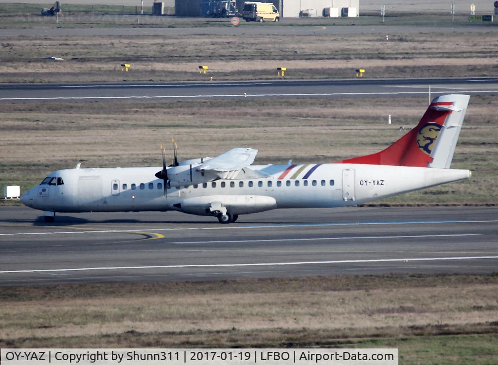 OY-YAZ, 1998 ATR 72-500 C/N 560, Arriving from ferry flight... now stored @ BLL